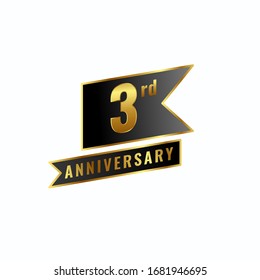 Golden anniversary premium badge logotype 3rd