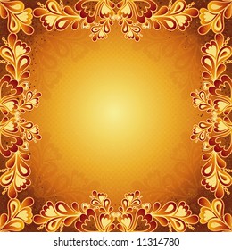 golden antique background, vector illustration