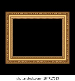 Golden antique frame for your picture. Vector illustration
