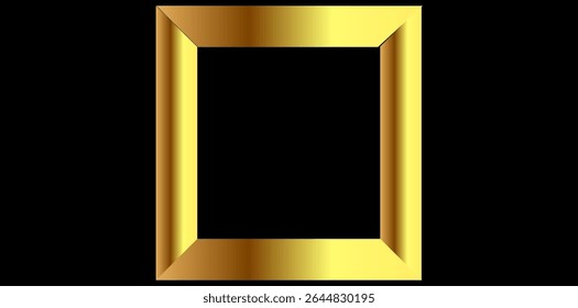 Ilustración vectorial de marco ornamental antiguo dorado.	