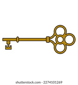 Golden antique skeleton key
