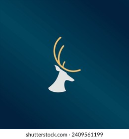 golden antler deer logo design inspiration.