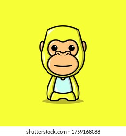 golden ape yellow gorilla tanktop monkey cute character