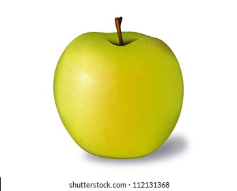 golden apple vector illustration isolated on white