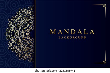 Golden arabesque mandala design background vector illustration