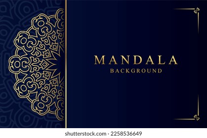 Golden arabesque mandala design background vector illustration