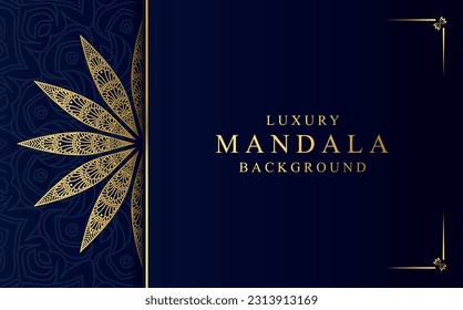 Golden arabesque mandala design background vector illustration