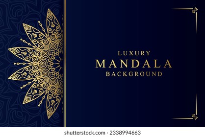 Golden arabesque mandala design background vector illustration