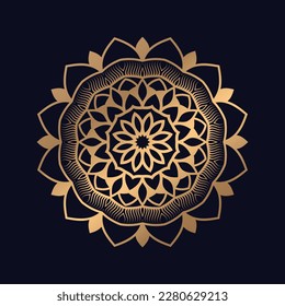 Golden arabesque pattern arabic design