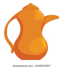 Golden arabic coffee pot, dallah, representing arabian hospitality and cultural heritage