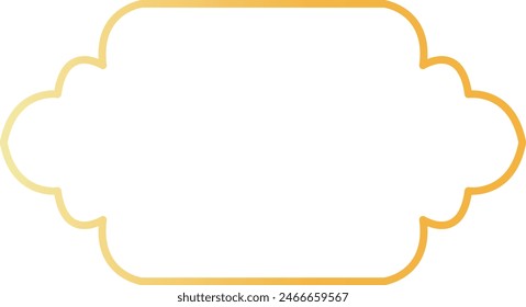 Golden Arabic Islamic Frame. with Minimalist Design Style. Vector Illustration.
