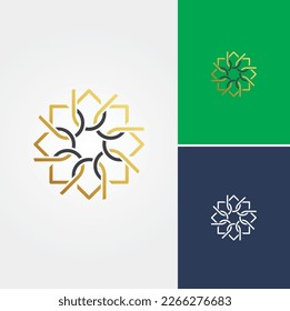 Golden Arabic Logo Design Vector