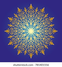 Golden arabic pattern geometric morocco ornament. Mandala art