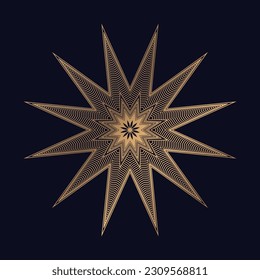 Patrón árabe dorado Mandala Diseño de plantilla de vectores