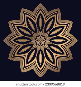 Golden Arabic Pattern Mandala Design Vector Template