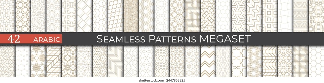Golden arabic pattern set. Ethnic fashion pattern design.