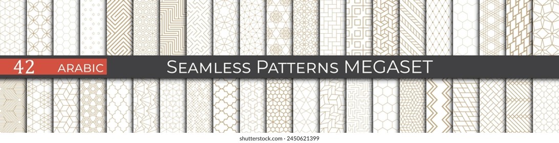 Golden arabic pattern set. Ethnic fashion pattern design.