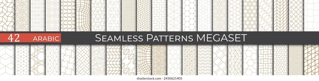 Golden arabic pattern set. Ethnic fashion pattern design.
