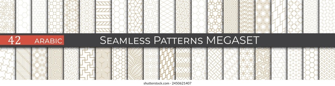 Golden arabic pattern set. Ethnic fashion pattern design.