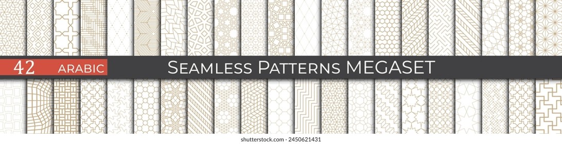 Golden arabic pattern set. Ethnic fashion pattern design.