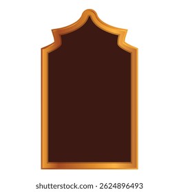 Marco de estilo árabe dorado que bordea el fondo oscuro vacío, perfecto para agregar texto o Elementos de diseño