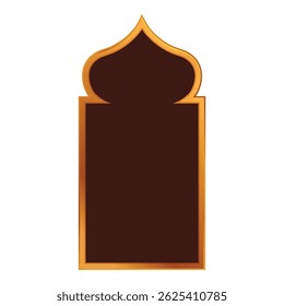 Golden arabic style ornamental frame featuring a blank space