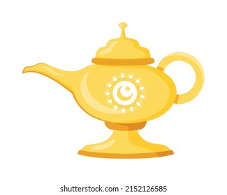 golden arabic teapot culture icon