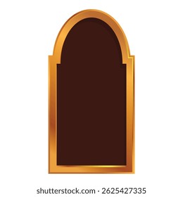 Marco de ventana de arco dorado está proporcionando espacio vacío para su mensaje
