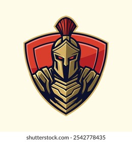 Golden Armor Guardian Illustration Mascot