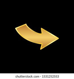 Golden Arrow Down  logo icon or symbol vector design concept.