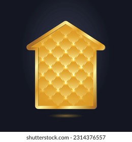 Golden arrow shining, capitone stitch texture with frame