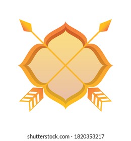 golden arrows on white background vector illustration design