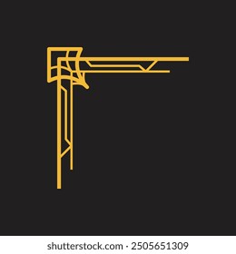 Ilustración vectorial de esquina Art Deco dorado