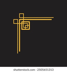 Ilustración vectorial de esquina Art Deco dorado