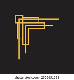 Golden Art Deco Corner Vector Illustration