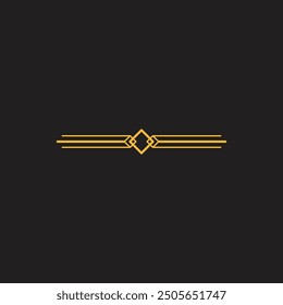 Golden Art Deco Dividers Vector Illustration