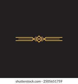 Golden Art Deco Dividers Vector Illustration