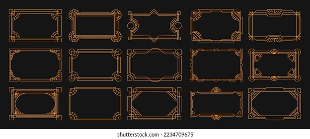 Golden Art Deco Frame Ornament Design