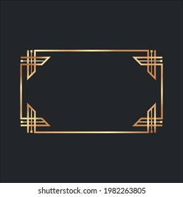 Golden art deco frames file vector