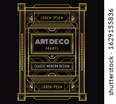 Golden Art deco geometric frame set, for Posters, backgrounds, invitations, cards, discount, social media, sale announcement and more. All lines are not expanded, so you can resize the outline/stroke.