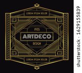 Golden Art deco geometric frame set, for Posters, backgrounds, invitations, cards, discount, social media, sale announcement and more. All lines are not expanded, so you can resize the outline/stroke.