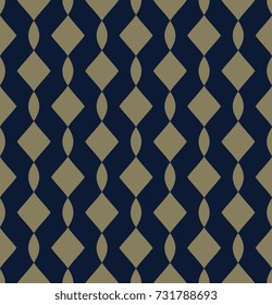 Golden art deco motif. Elegant line seamless pattern. Simple geometric design for home decor, interior textile, wallpaper, fabric cloth, paper. Decorative printing block. Vector illustration.