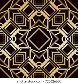 Golden art deco ornamental background. Template for design. Vector illustration eps10