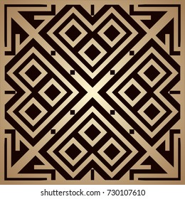 Golden art deco ornamental background. Template for design. Vector illustration eps10