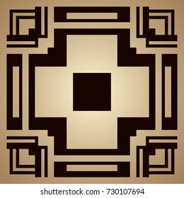 Golden art deco ornamental background. Template for design. Vector illustration eps10
