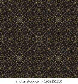 Golden art deco seamless pattern. Luxury decorative geometrical ornament, gold geometric shapes and vintage pattern vector. Elegant retro textures. Abstract background. Abstract art deco background