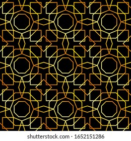 Golden art deco seamless pattern. Luxury decorative geometrical ornament, gold geometric shapes and vintage pattern vector. Elegant retro textures. Abstract background. Abstract art deco background