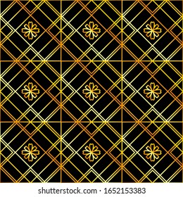 Golden art deco seamless pattern. Luxury decorative geometrical ornament, gold geometric shapes and vintage pattern vector. Elegant retro textures. Abstract background. Abstract art deco background