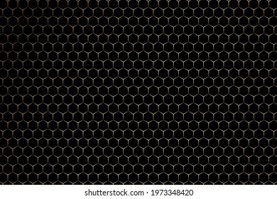  Golden art polygonal seamless patterns. Luxury decorative ornaments with gold geometric shapes and dark background.