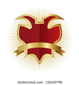 golden art shield piercing light